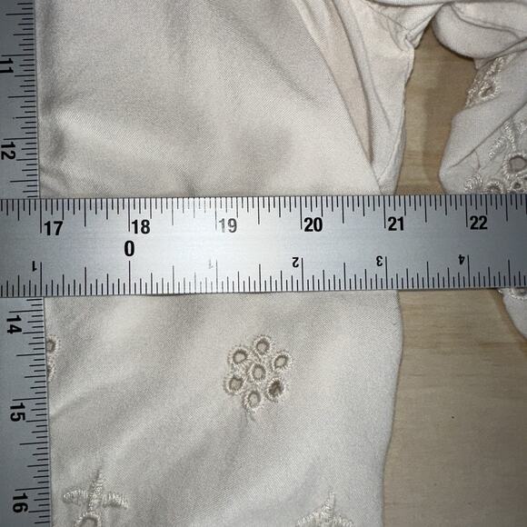 SONOMA Goods for Life Cream Embroidered Eyelet Boho Blouse XL #BohoChic #Eyelet - Picture 8 of 9